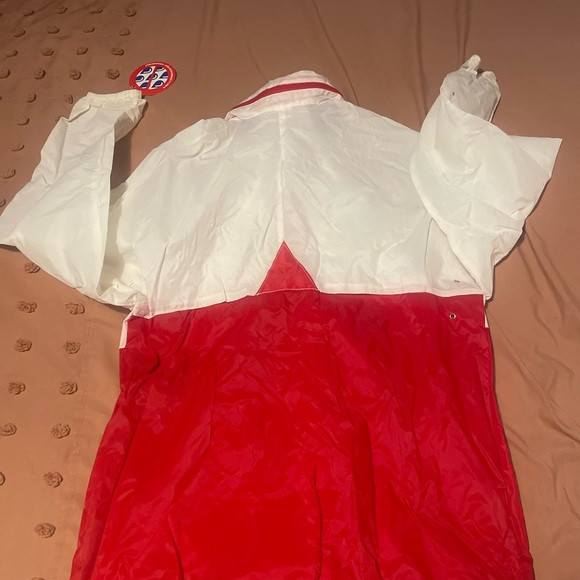 Vintage 70s K Way Windbreaker red & white size large NWT - Picture 8 of 9